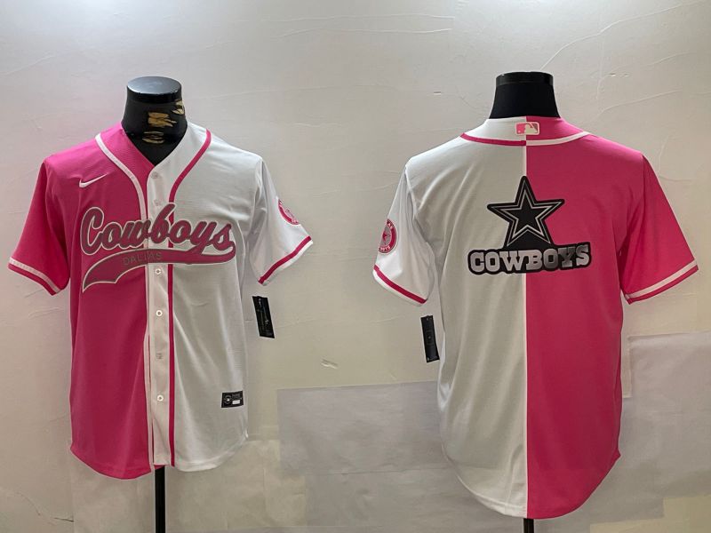 Men Dallas Cowboys Blank white pink Joint Name 2024 Nike Limited NFL Jersey style 4